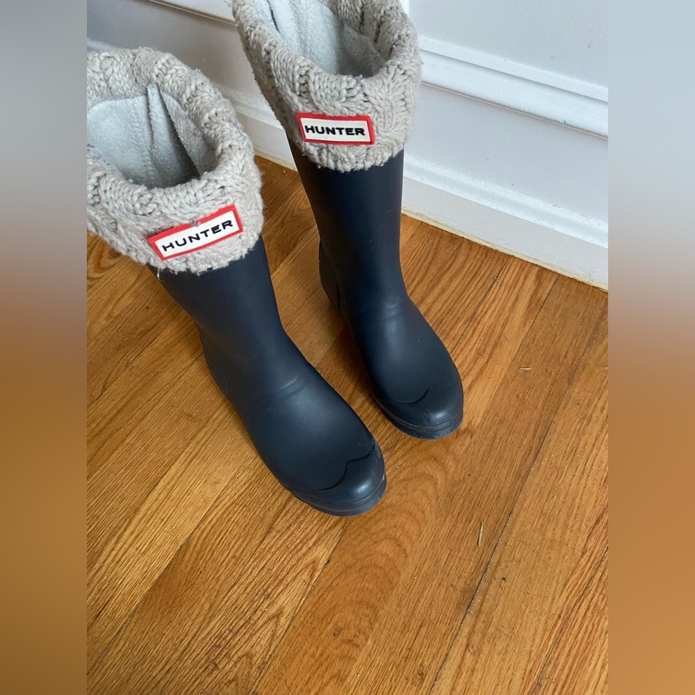 Hunter tall navy rain boots